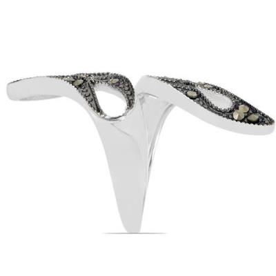 BUY 925 SILVER NATURAL AUSTRIAN MARCASITE GEMSTONE UNIQUE RING 